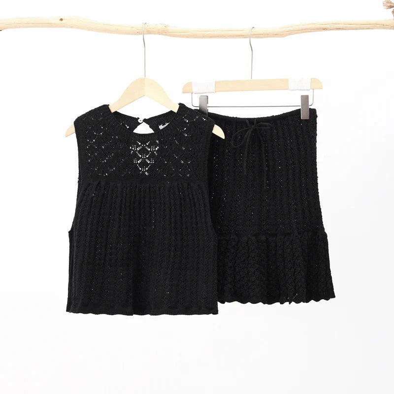 Juneira – Unique Crochet Top and Skirt Set