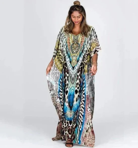 Elisienne – Vibrant Bohemian Kaftan Dress