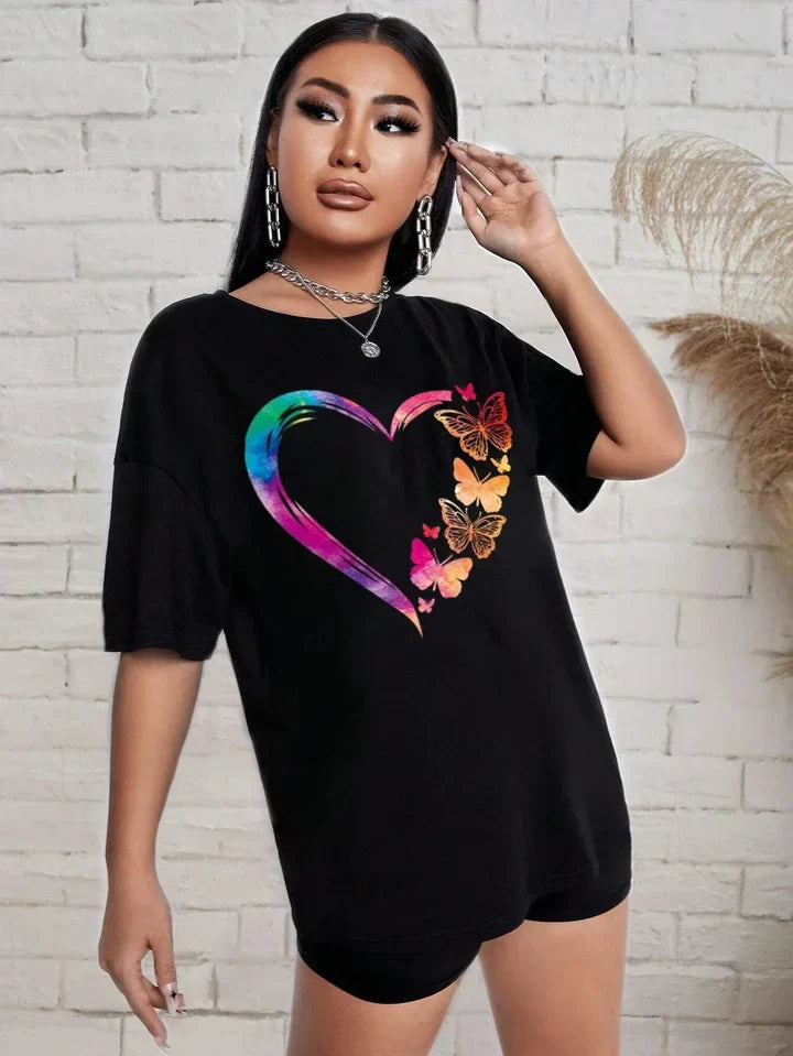 Tonya - Butterfly Print Shirt and Shorts Set