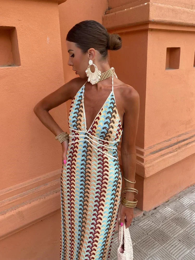 Myrren – Stunning Boho-chic Halterneck Maxi Dress