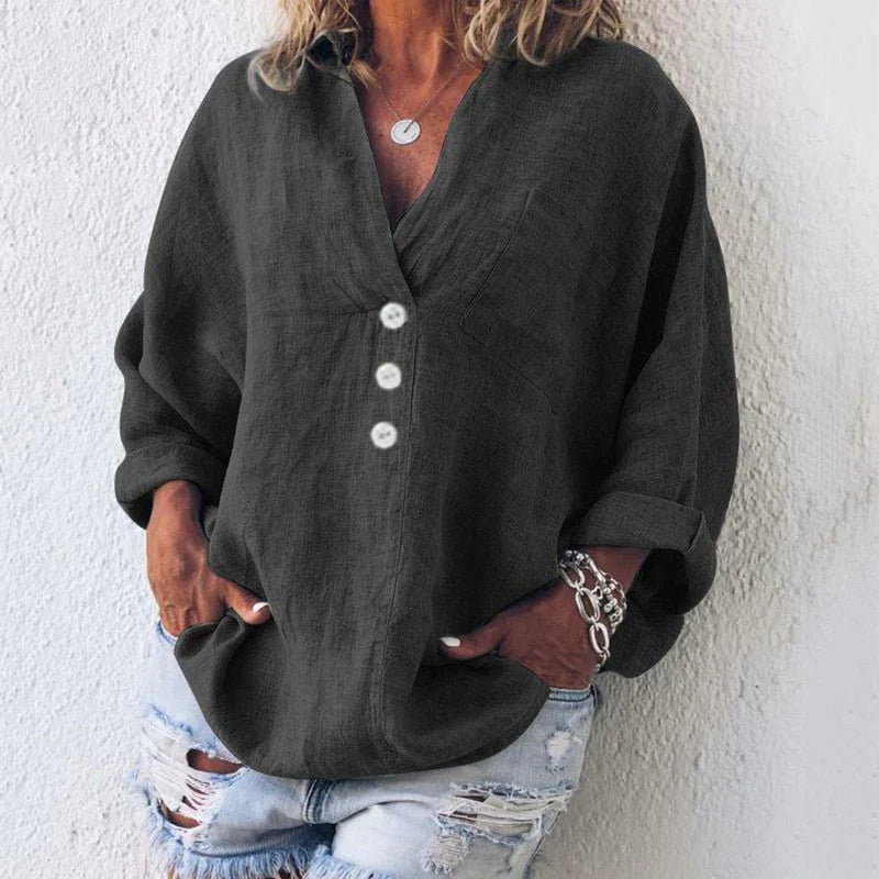 Iskara – Loose Cotton Linen Blouse
