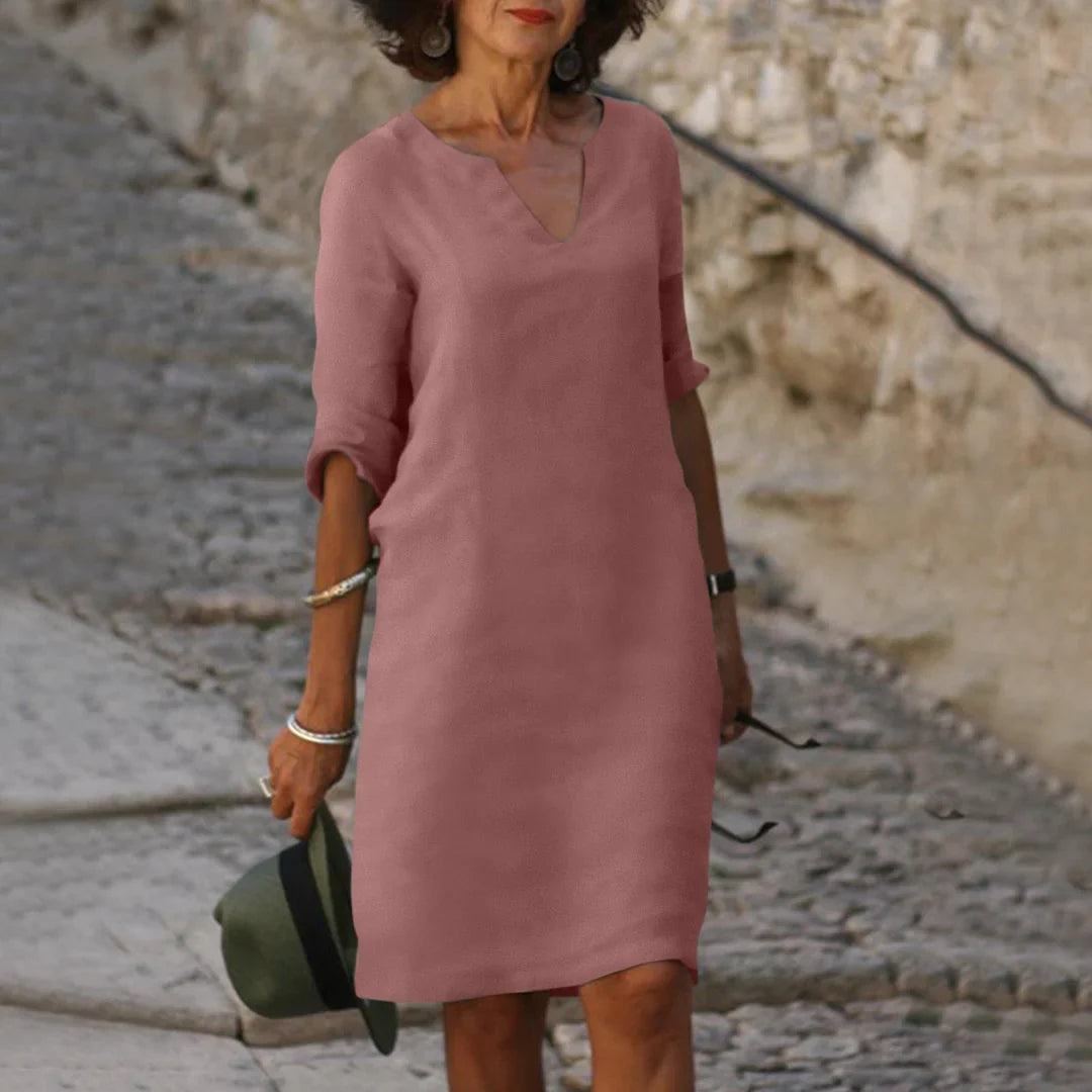 Maristela – Elegant V-neck Dress