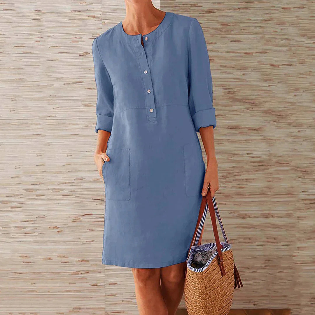 Mandi – Linen Button Down Dress
