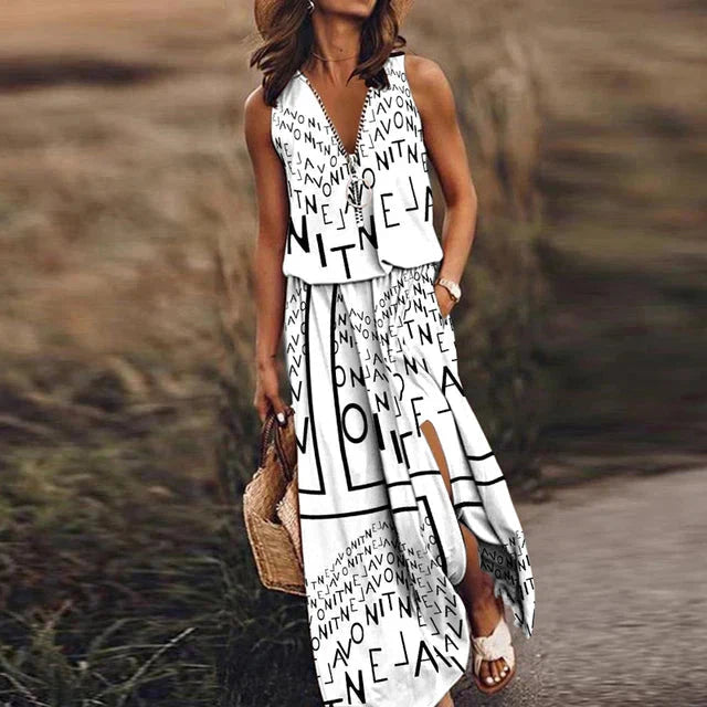 Lorna – Stylish Sleeveless Maxi Dress