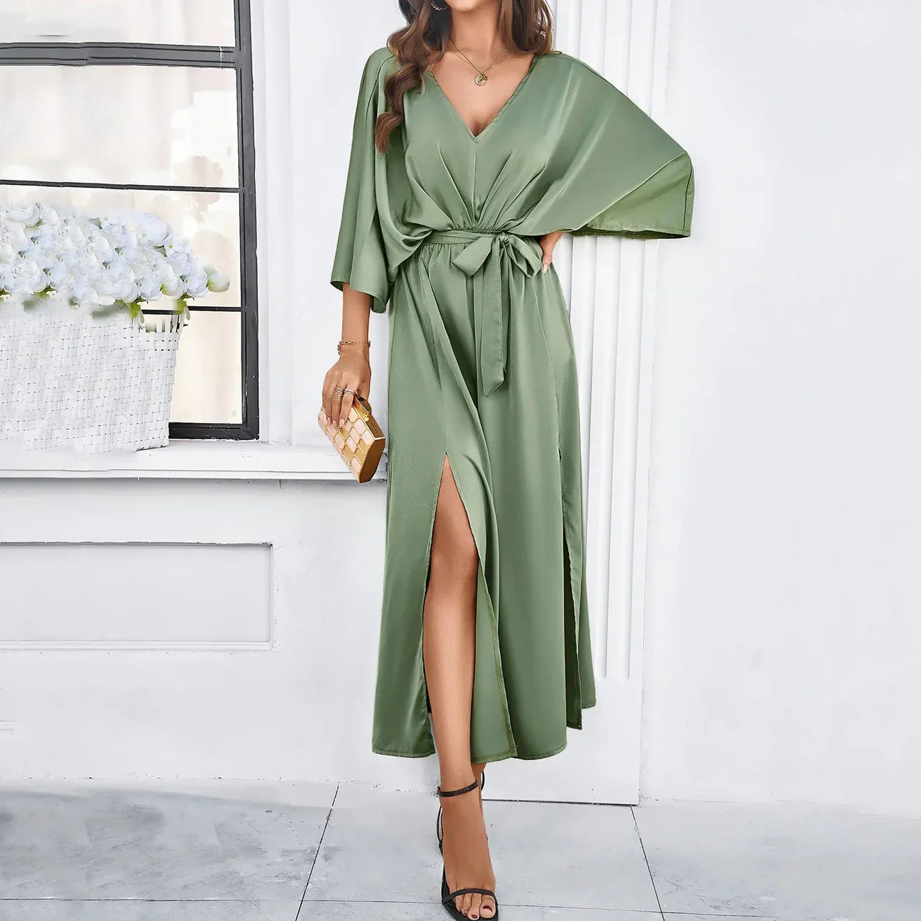 Citra – Elegant Satin Maxi Dress