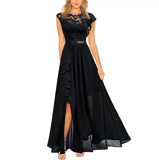 Lyricelle – Elegant Chiffon Maxi Dress
