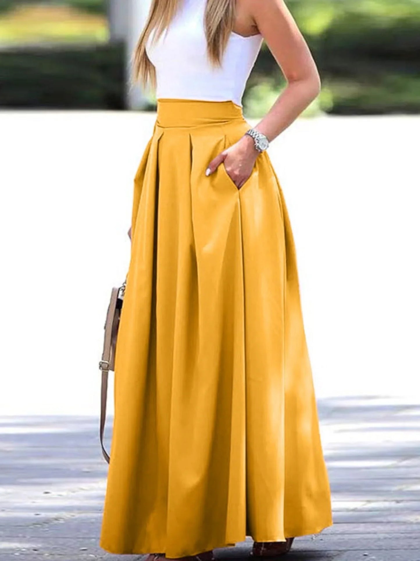 Tzafira – Elegant High-waisted Maxi Skirt