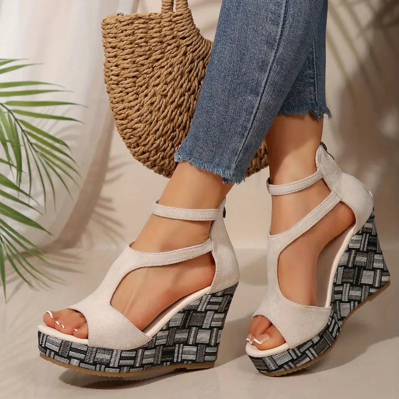 Marita – Geometric Platform Wedge Sandals