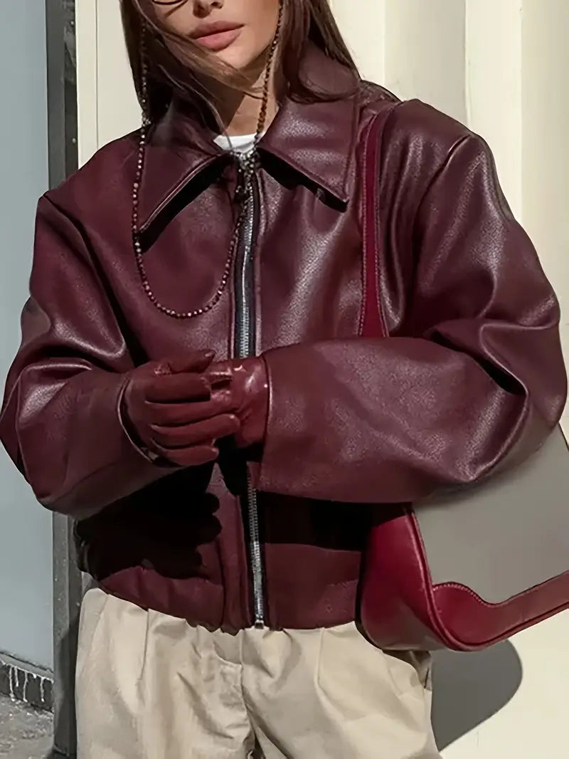 Cassidy – Stylish Oversized Leather Jacket