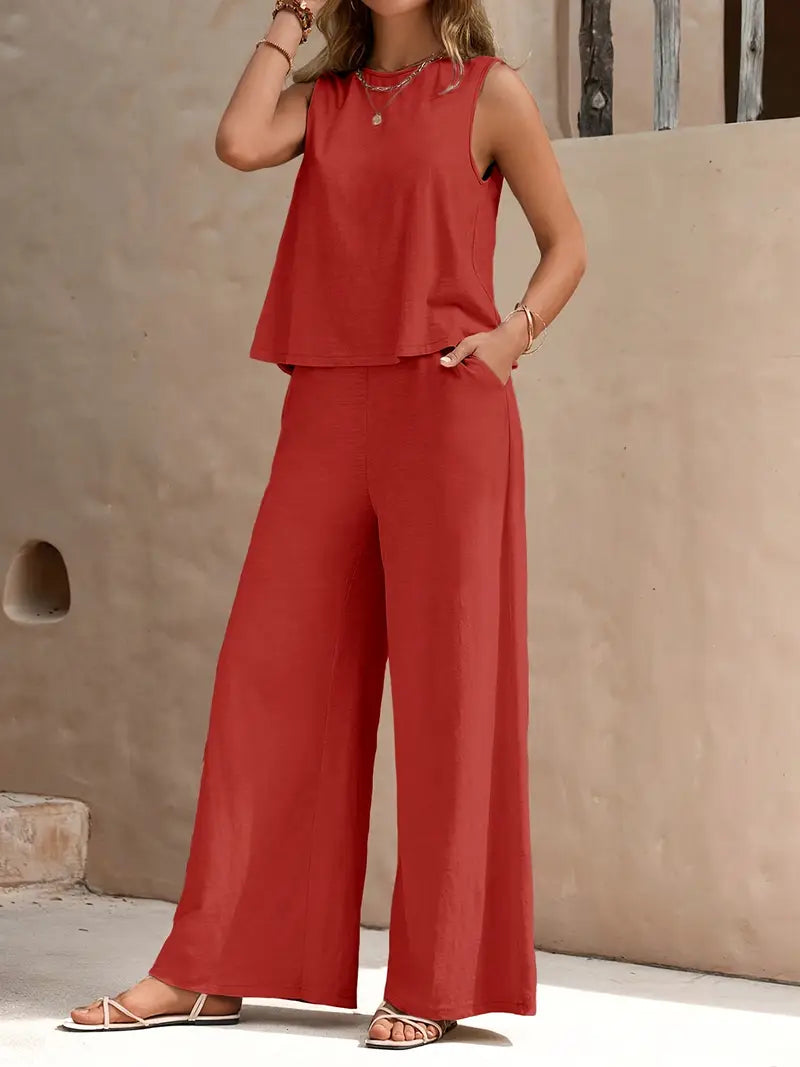 Remy – Elegant Sleeveless Top and Pants Set