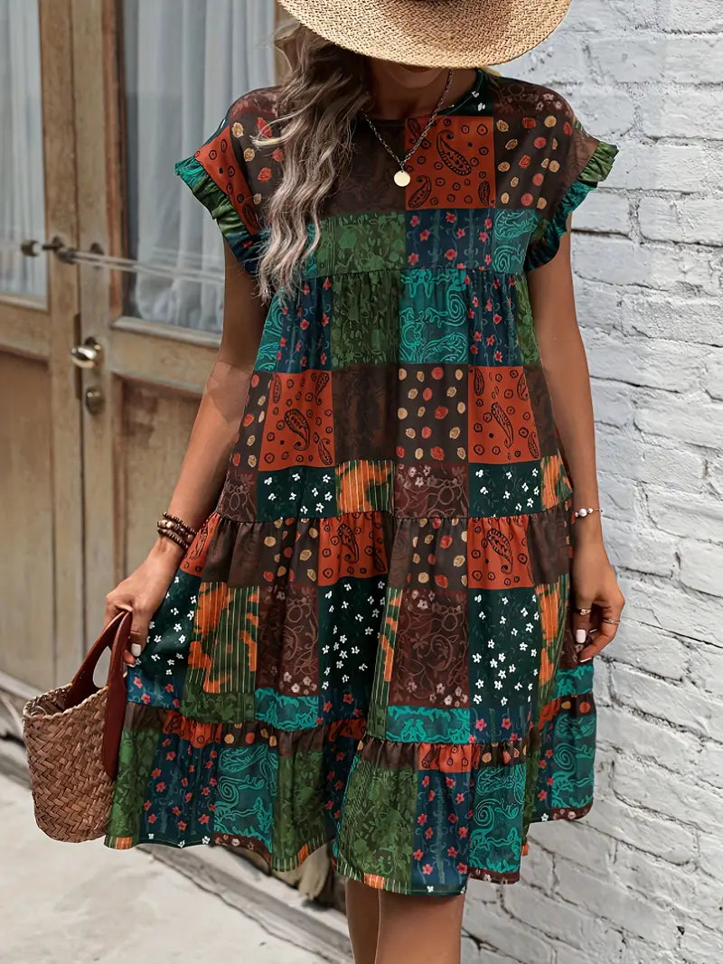 Elyth – Bohemian Style Patchwork Dress