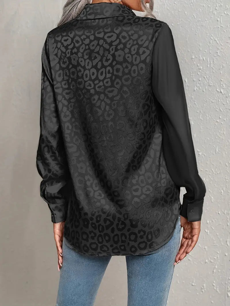 Lenoria – Elegant Satin Button Down Blouse