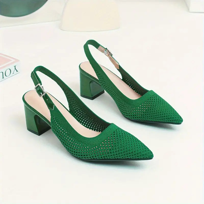Rinika – Chic Slingback Mesh Knit Sandals