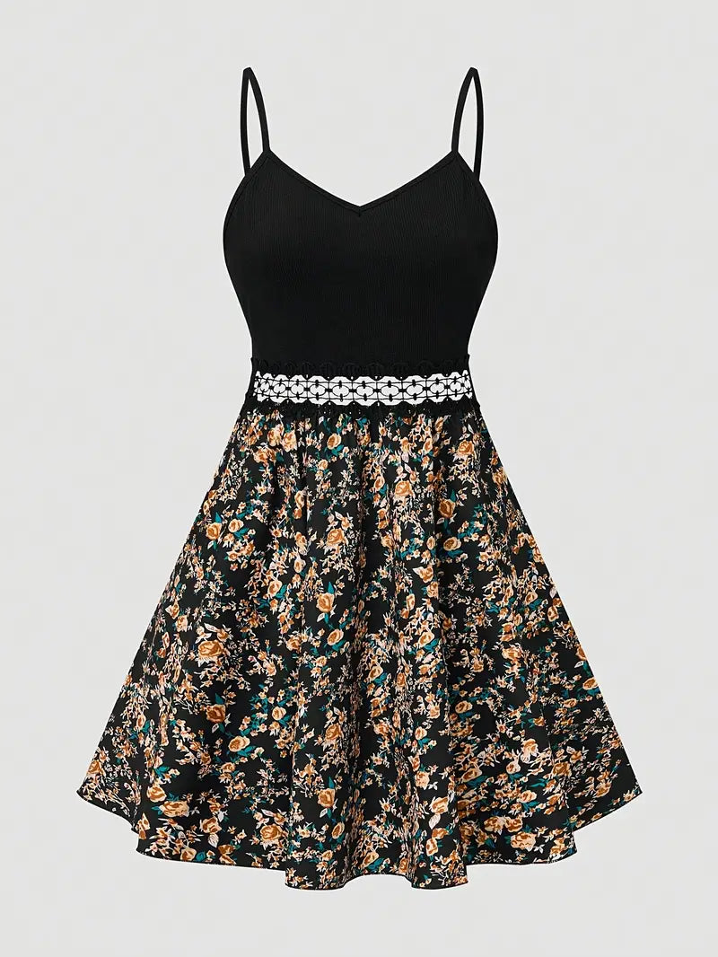 Sofee – Floral Print A-line Mini Dress