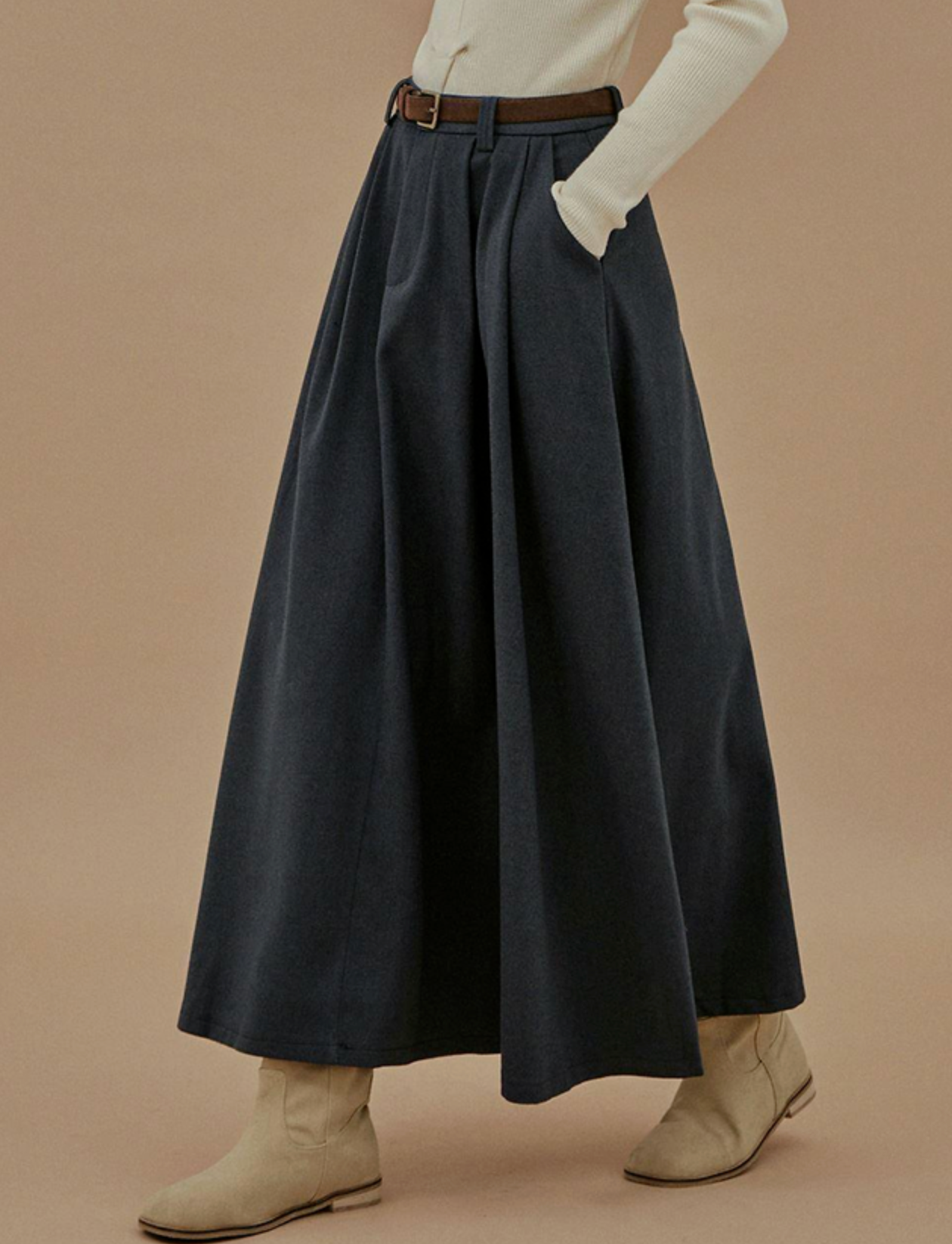 Mirella – Long Pleated High Waist Skirt