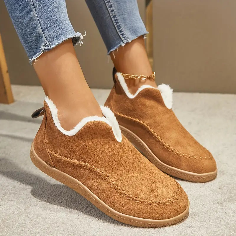 Mithi – Round toe ankle boots with fleece lining