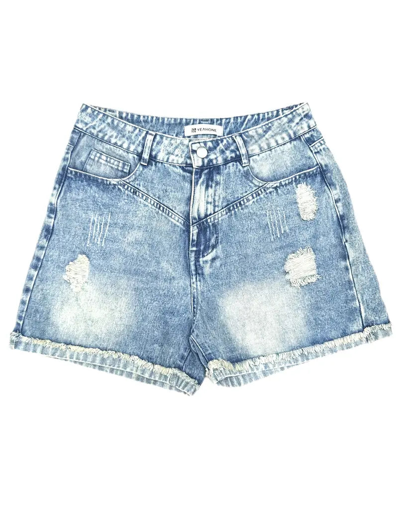 Seraphira – Stylish High Waist Cotton Denim Shorts