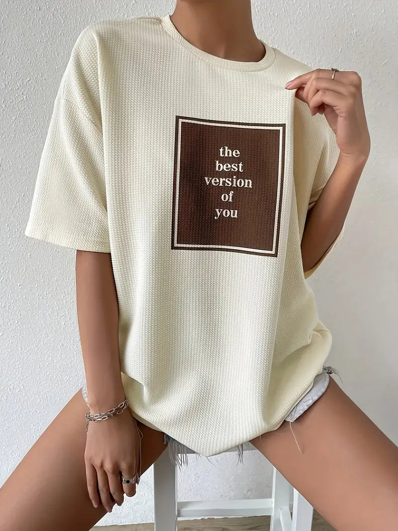 Evadne - Oversized Waffle Knit T-shirt