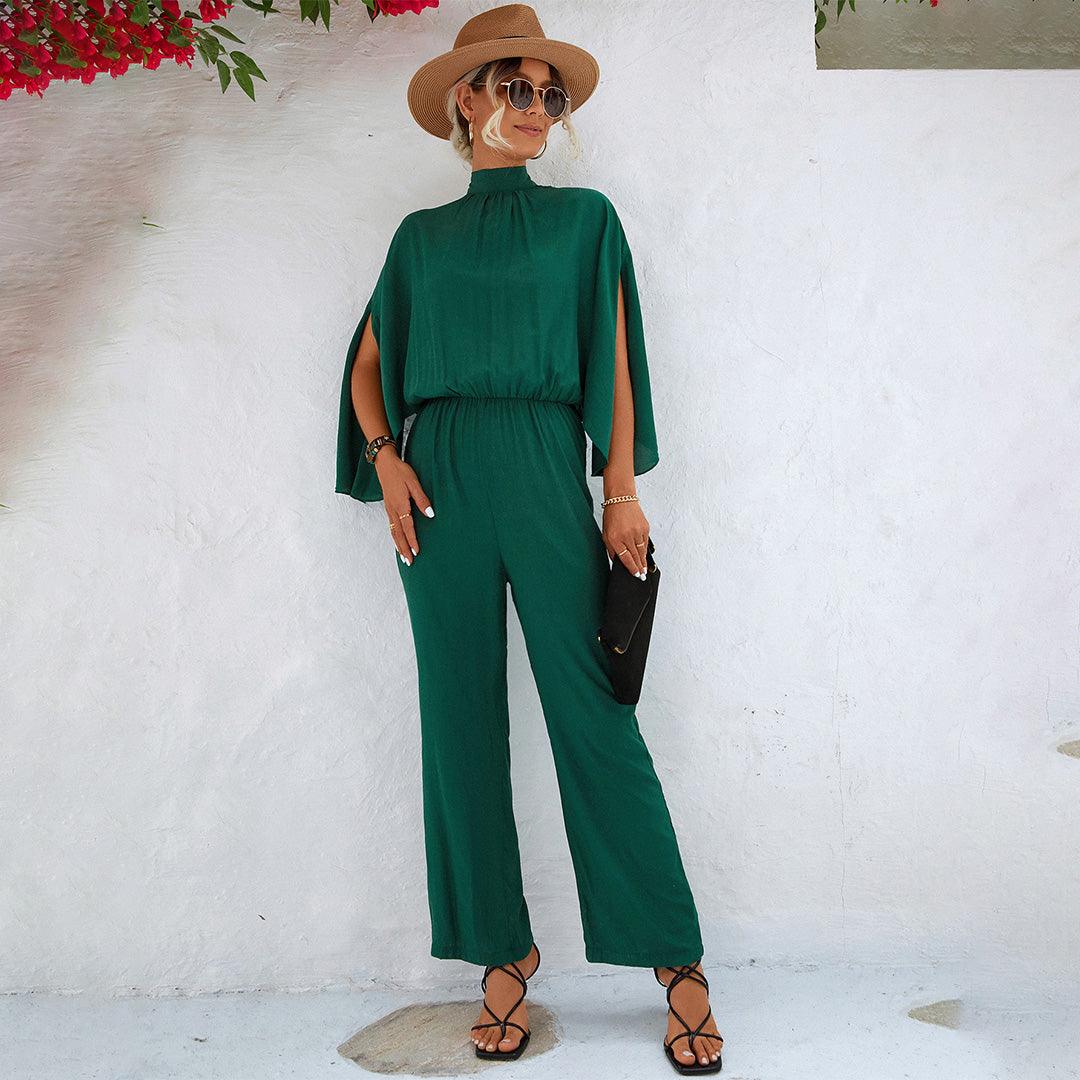 Shelly – Elegant High Neck and Wide Legs Jumpsuit
