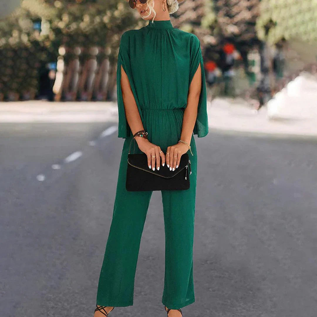 Shelly – Elegant High Neck and Wide Legs Jumpsuit