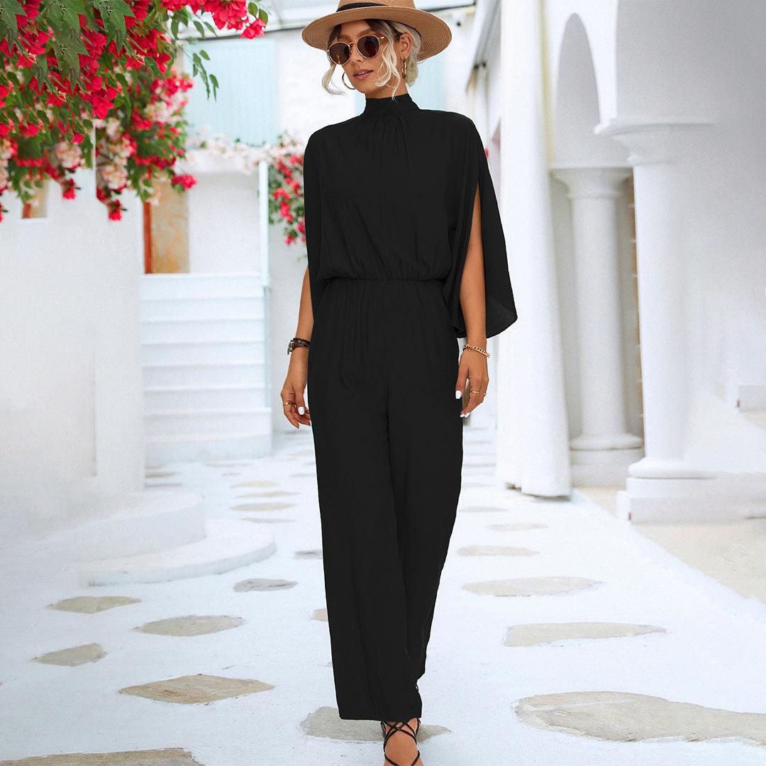 Shelly – Elegant High Neck and Wide Legs Jumpsuit