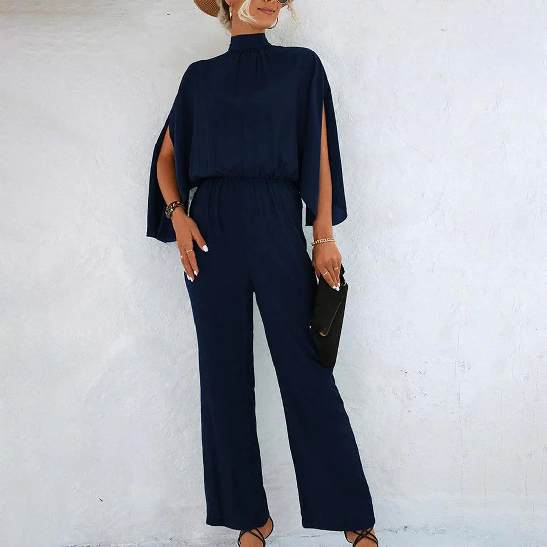 Shelly – Elegant High Neck and Wide Legs Jumpsuit