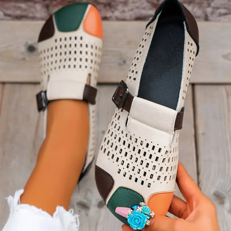 Gisandria – Unique Perforated Flat Shoes