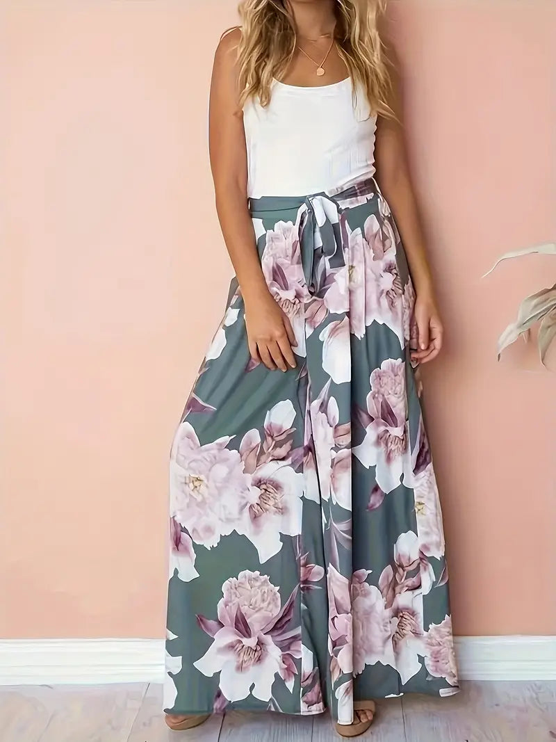 Aisling – Floral High Waist Wide Leg Palazzo Pants