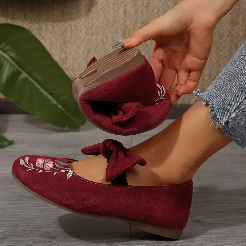 Velmoria – Floral Suede Shoes