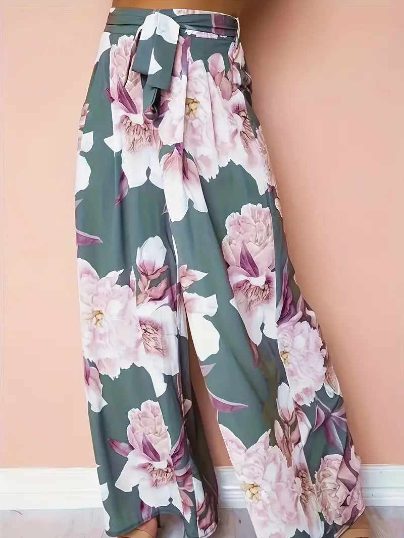 Aisling – Floral High Waist Wide Leg Palazzo Pants