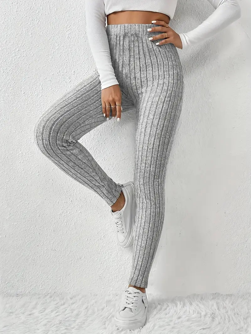 Elvida – High-waisted Ribbed Leggings