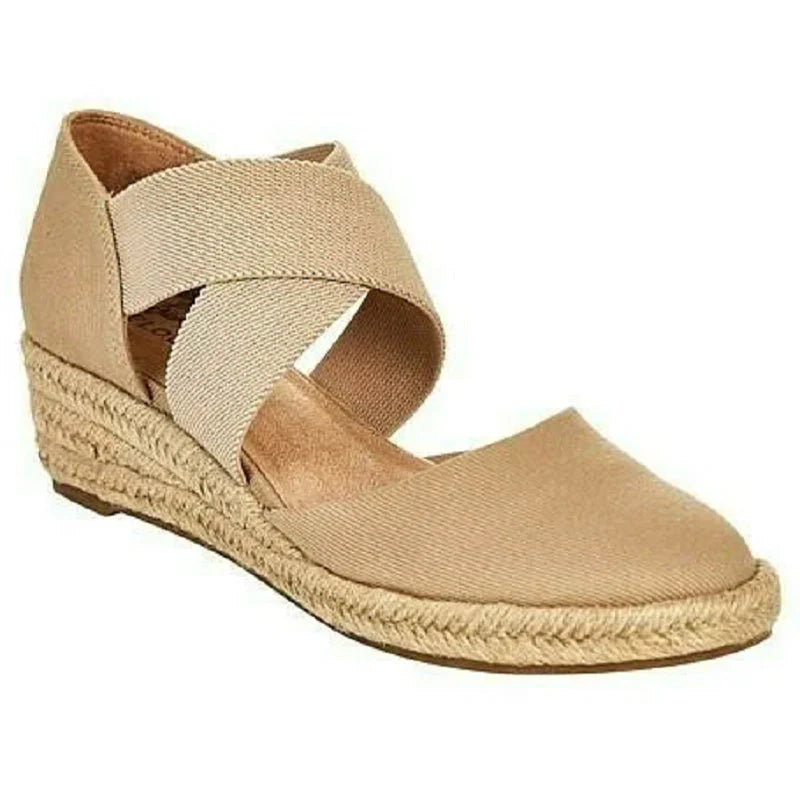 Brenda – Stylish, Breathable Canvas Wedge Shoes