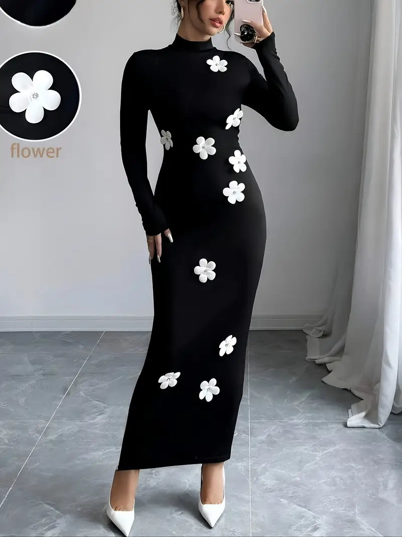 Fabiola – Stylish bBlack Midi Dress