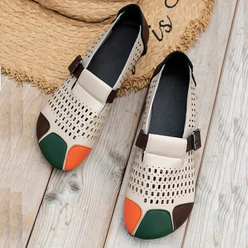 Gisandria – Unique Perforated Flat Shoes