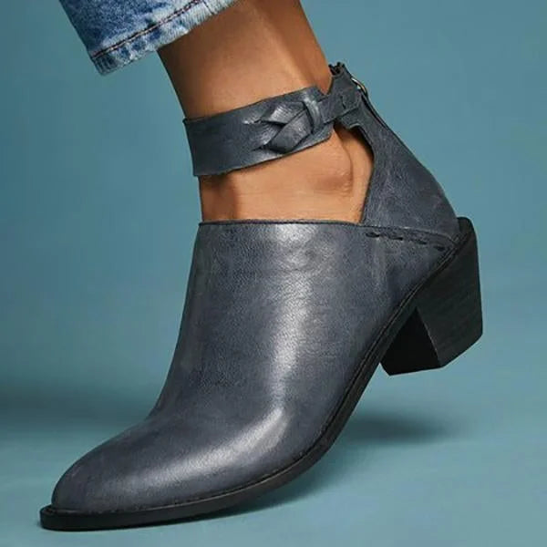Arcadia – Leather Block Heel Ankle Boots
