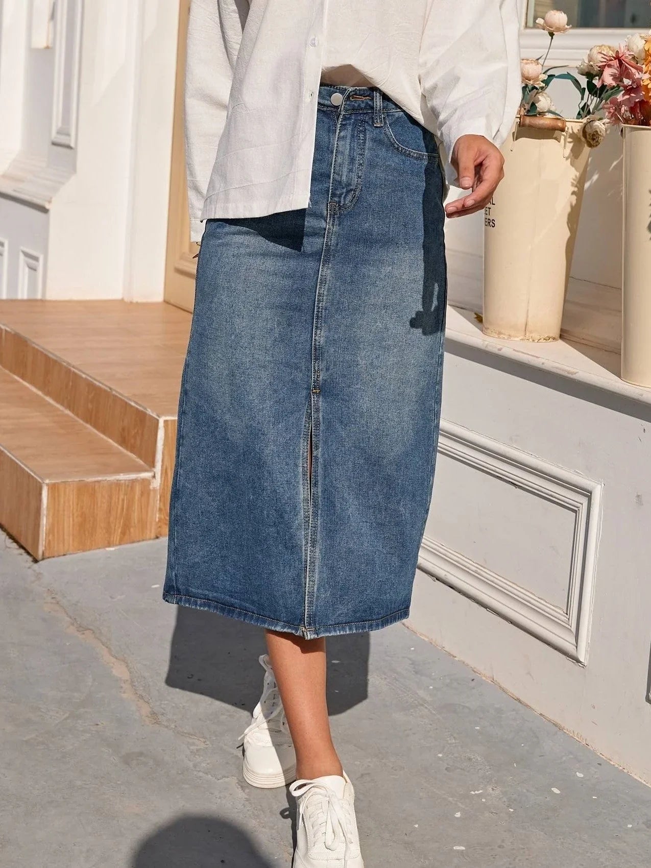 Xyrah – Classic Denim Skirt