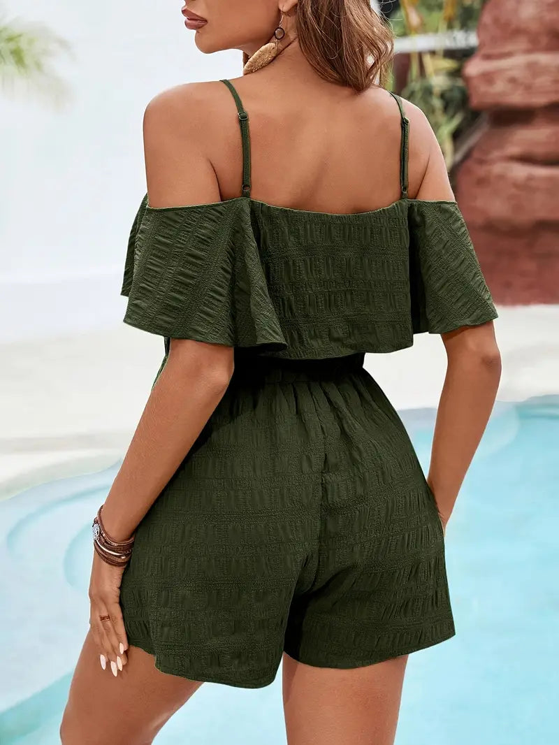 Lema – Elegant Structured Off-shoulder Romper