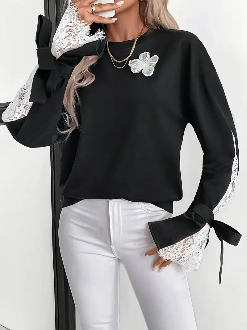 Chivy – Elegant Lace Long Sleeves Top