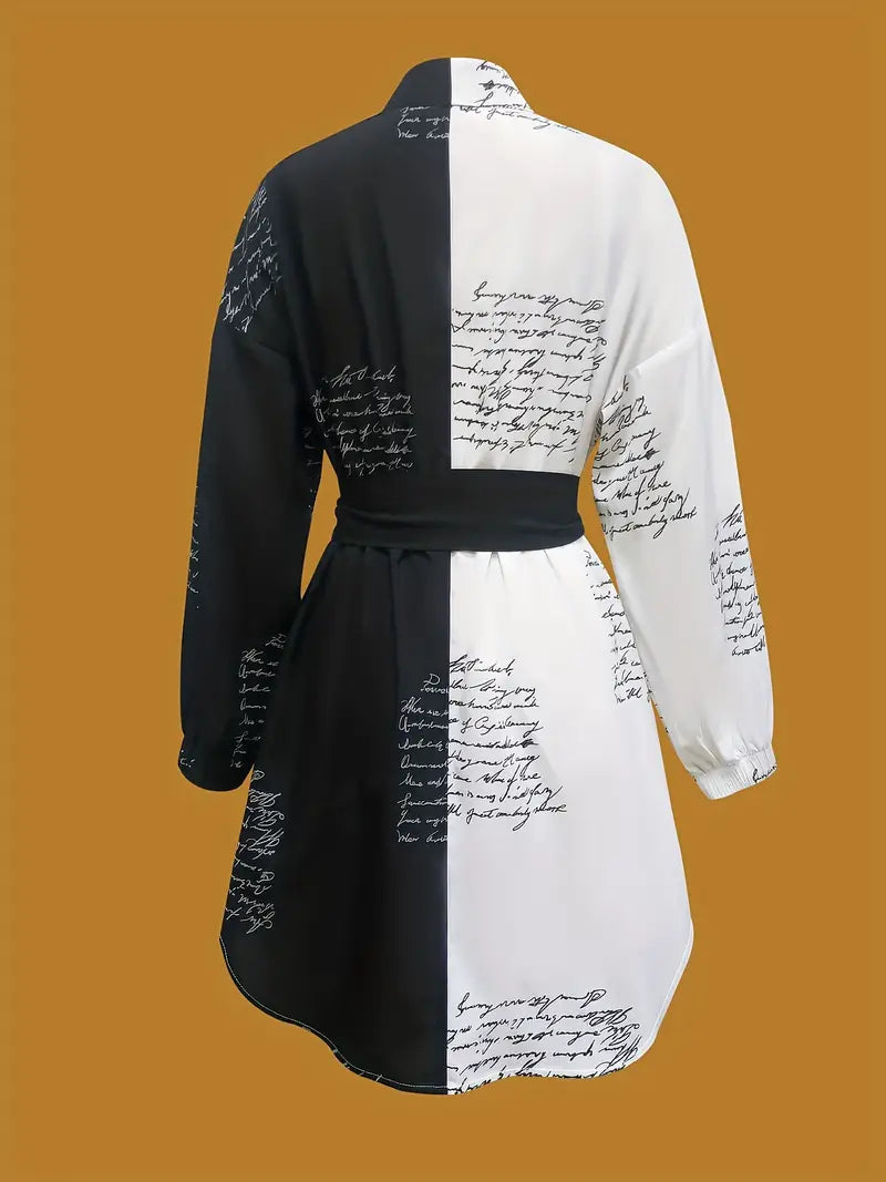 Hexana – Artistic Black and White Dress