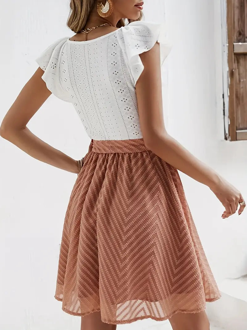 Wilhelmina – Cap-sleeve Top and Waist-waisted Skirt Set