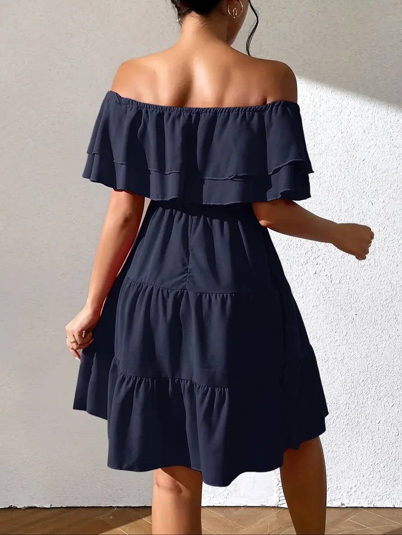 Salem – Elegant Off-shoulder Ruffled Dress