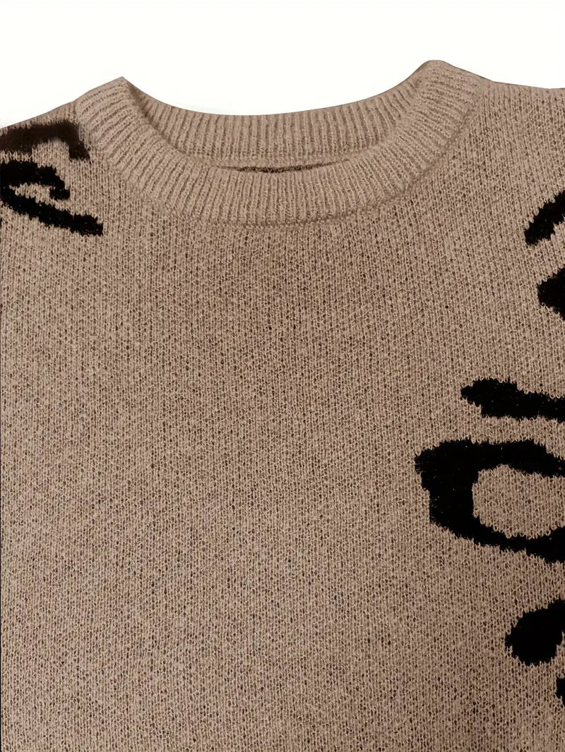 Shreya – Leopard Print Knitted Sweater