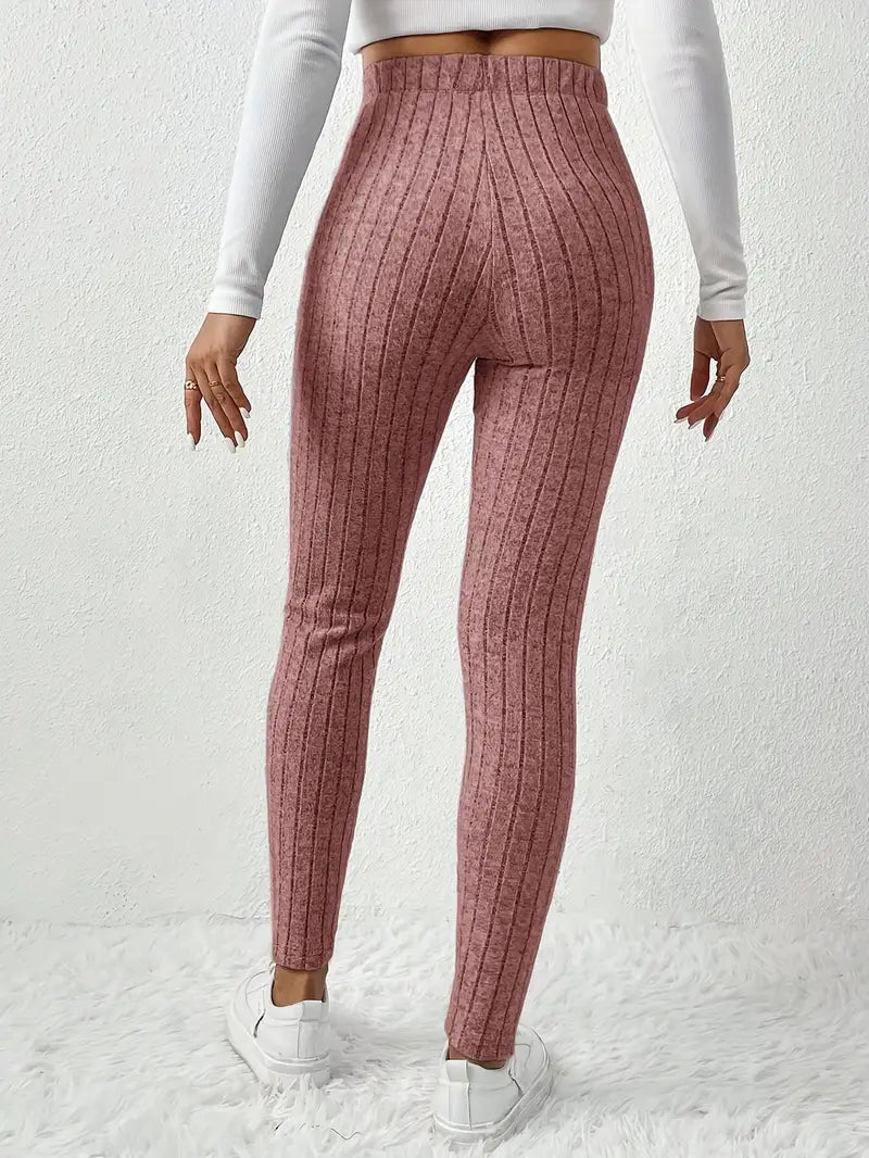 Zhari – High-waisted Ribbed Drawstring Leggings