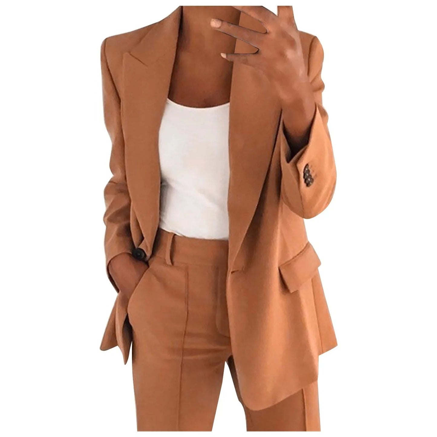 MiraSet - Women's Suit Set with Blazer and Trousers in Solid Color