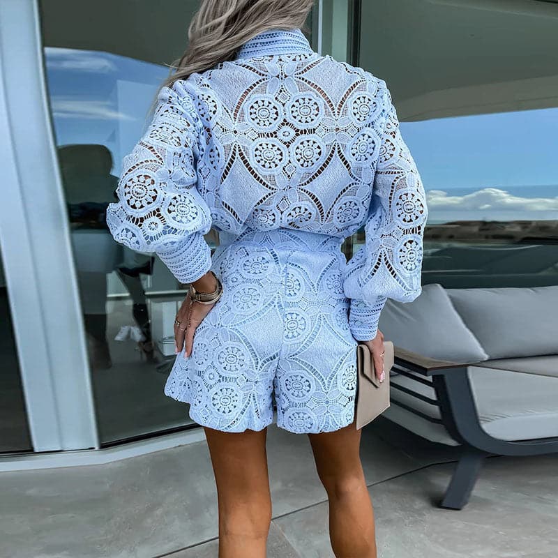 Cressielle – Elegant Cotton Two-piece Lace Set