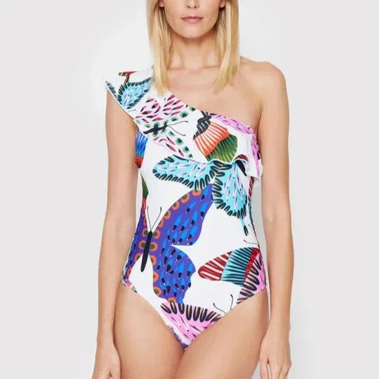 Essie - Ruffle One-Shoulder Swimsuit