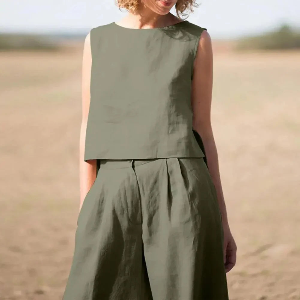 Tzara – Cotton Linen Top and Pants