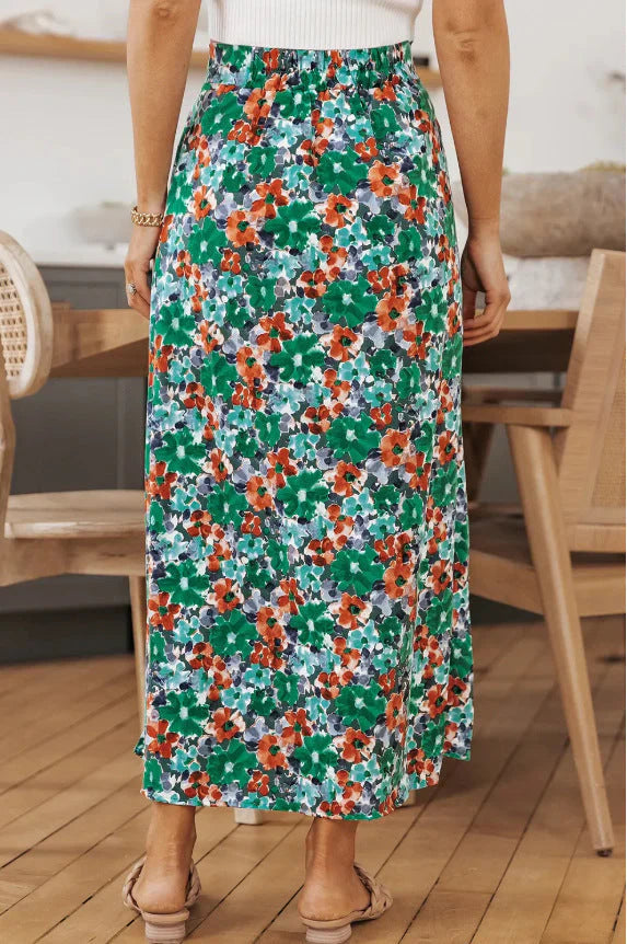 Calienna - Floral Pattern Maxi Skirt