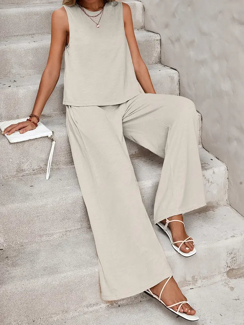 Faylisse – Elegant Sleeveless Wide-leg Lounge Set