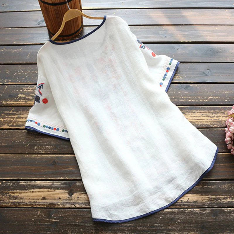 Nivelle – Embroidered Linen Blouse